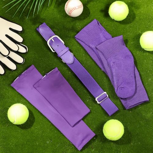Tradder Purple Youth Baseball & Softball Socks, Belt & Arm Sleeve Set