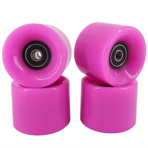 FREEDARE 58mm Skateboard Wheels 82a + ABEC-7 Bearing Steel and Spacers Cruiser Wheels (Pink,Pack of 4)