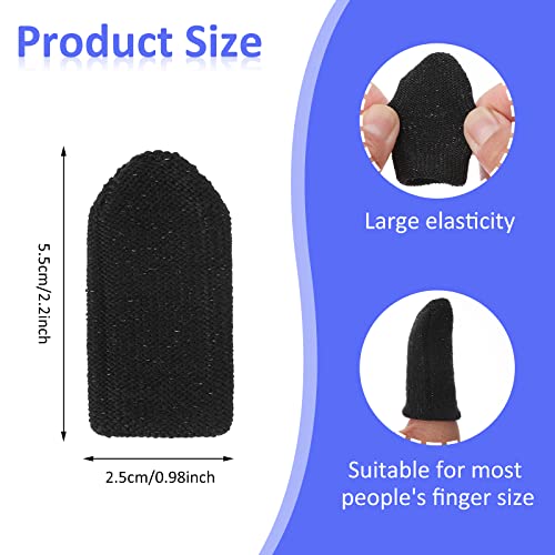 Cut-Resistant Finger Cots - 12 PCS Reusable Protectors - Black
