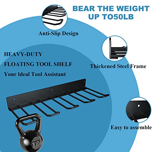 Electric Drill Storage Rack, 2PCS Heavy Duty Metal Wall Mounts, Holds 4 Drills, Compact Storage for Garage or Workshop