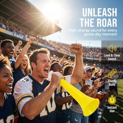 8-Pack 11-Inch Vuvuzela Stadium Horns - Lightweight Noise Makers