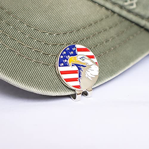 Magnetic Golf Hat Clip Ball Marker Holder - Silver 3-Piece Set
