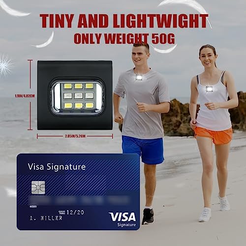 GOANDO Running Lights 4 Pack Safety Jogging LED Light for Runners and Joggers High Visibility Reflective Running Gear with USB Charging Line and Strong Magnetic Clip for Night Running Walking Hiking