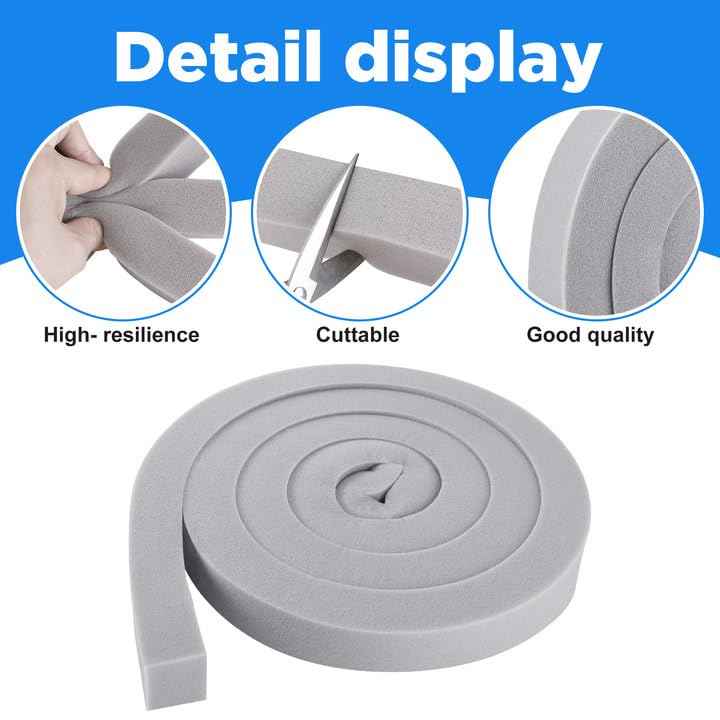 moonoom 6 Pcs Foam Air Conditioner Weatherseal Tape-1'' x 1'' x 6.5ft Air Conditioner Foam Tape-Non-Adhesive Foam Seal Strip with Glue Point for Air Conditioner Door Window Seal