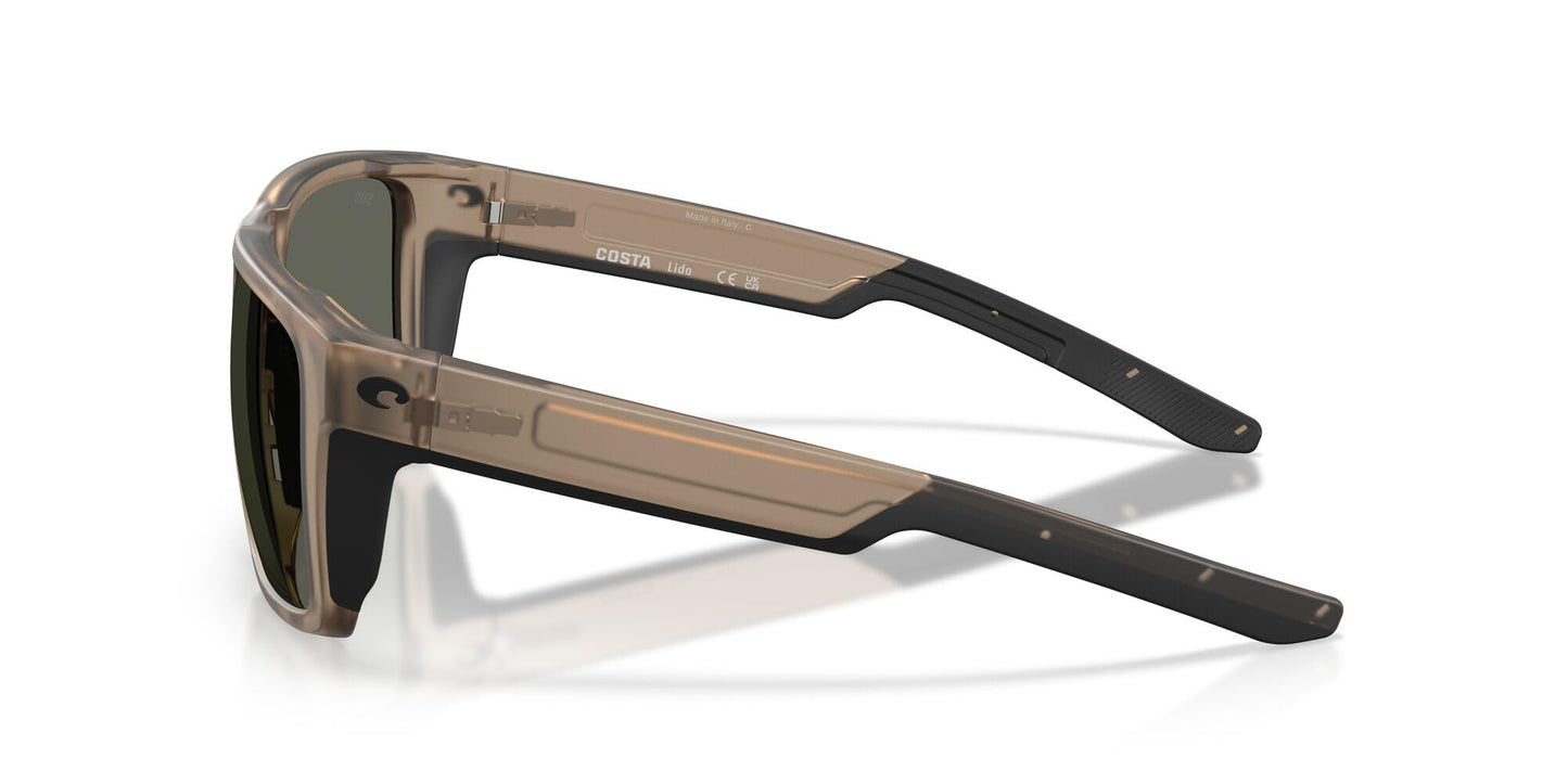 Costa Del Mar Lido Sunglasses, Matte Brown Smoke/Grey 580G, 57 mm