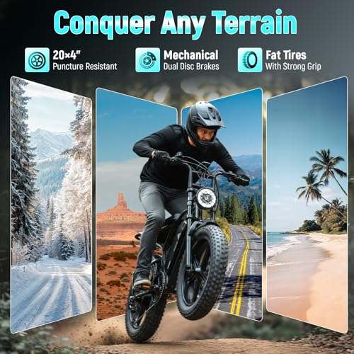 Electric Fat Bike - 48V 15Ah Battery, 1500W Motor, Dual Suspension - Black