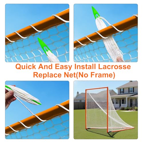 6x6x7' Heavy Duty Lacrosse Replacement Net - 4mm with Installation Tool