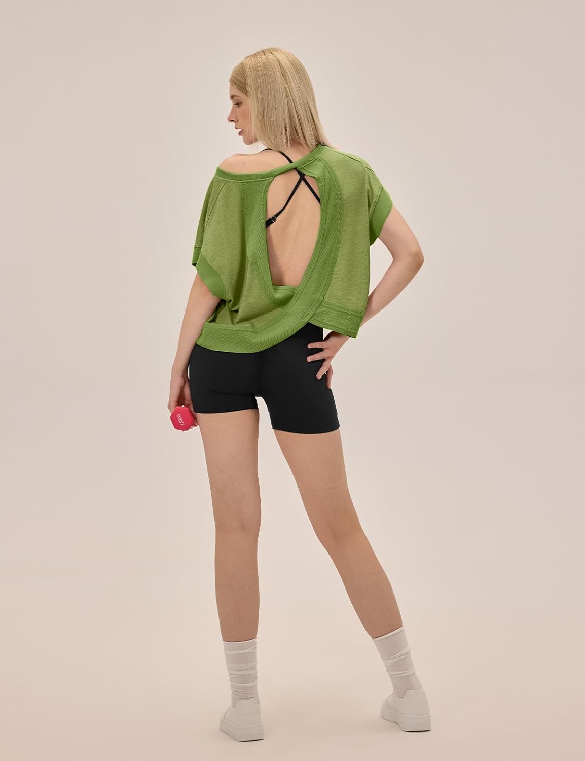 UNIANKIYA Open Back Workout Tops - Loose Fit Athletic Crop Tee for Women | Short Sleeve Yoga & Gym Shirt