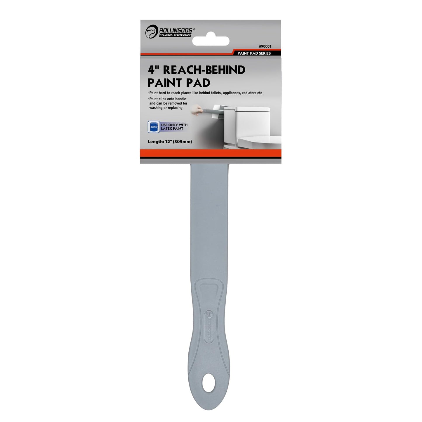 ROLLINGDOG 4" Reach-Behind Paint Pad - Paint Pad for Hard to Reach Places,for Behind Toilets, appliances and radiators