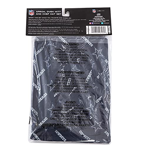 NFL 3-Piece Apron, Oven Mitt & Chef Hat Set - Unisex