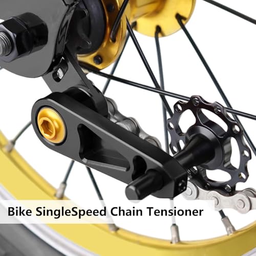 ZLiT Bike Single Speed Chain Tensioner in Black – Aluminum Alloy, CNC Durable