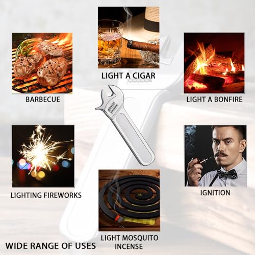 Refillable Butane Wrench Lighter with Adjustable Flame for Camping & Outdoor Use