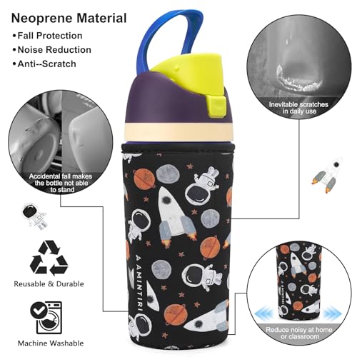 Cute Neoprene Sleeve for Owala Kids FreeSip 16 oz - Astronaut & Spaceship