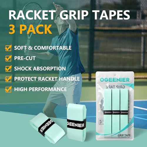 Tennis Racket Grip Tape - 3 Pack Overgrip - Mint Cream