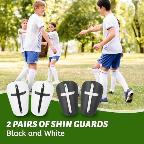 Mini Soccer Shin Guards for Kids - 2 Pairs (10-12 Years)