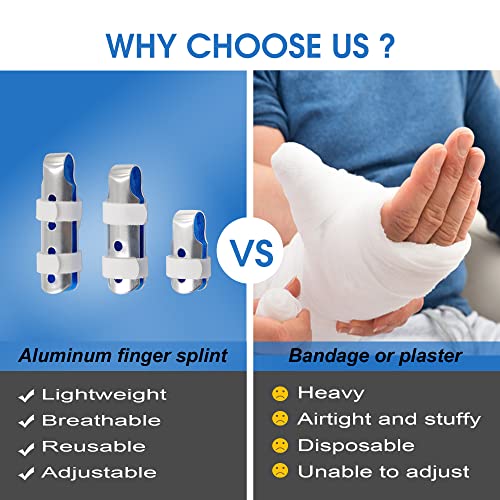 Finger Splint Set - Adjustable Support for Mallet & Trigger Fingers (3 Sizes)