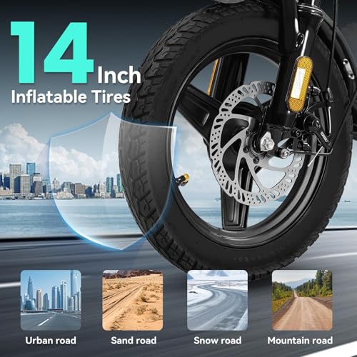 Folding Electric Bike for Adults & Teens - 560W Motor, 21.6MPH, Black