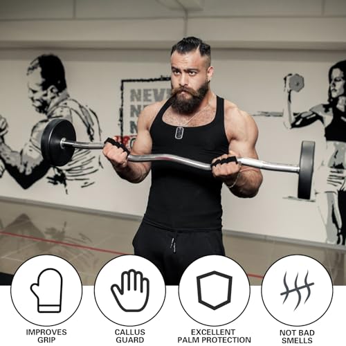 Weight Lifting Gloves for Men - Leather Anti-Slip Gym Gloves