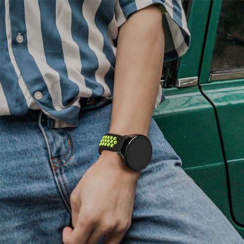 20mm Soft Silicone Replacement Sport Band for Amazfit - Black/Green