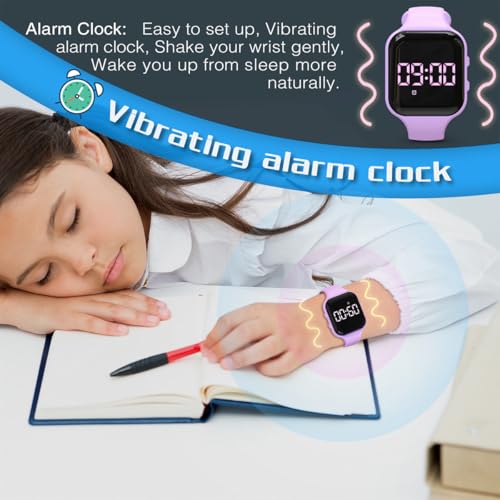 Kids' Digital Sport Pedometer Watch - Waterproof, Purple