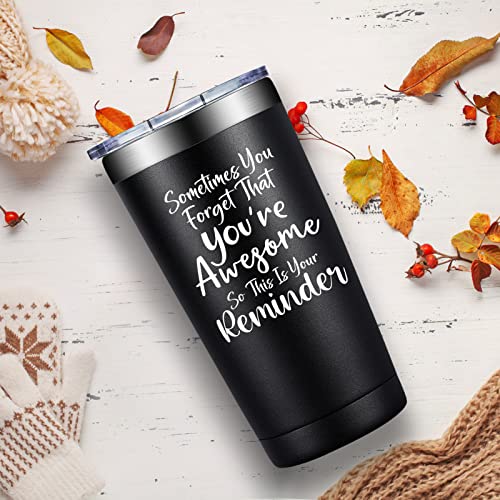 Black 20oz Inspirational Tumbler for Men - Motivational Gift & Double Wall Insulated Mug