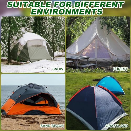 Luminous White 40 Pack 12 Inch Metal Tent Stakes with Hex Driver for Camping & Outdoor