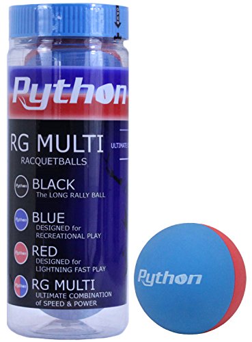 Python 3 Ball Can RG Multi Colored Racquetballs - Red/Blue