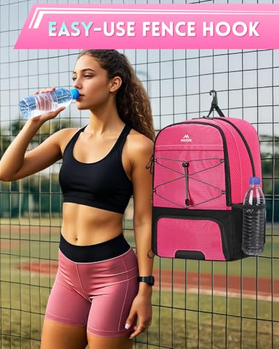 Pink Girls Soccer Backpack with Ball Holder & Shoe Compartment by MATEIN
