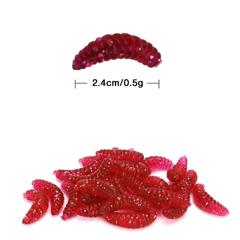 100pcs Soft Plastic Fishing Worms for Bass and Trout Lures