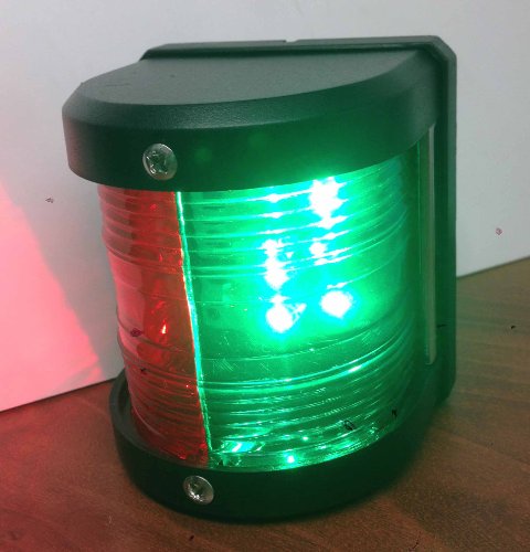 Pactrade Marine Boat LED Navigation Light Combo Green and Red Bow Waterproof IP66 Black ABS
