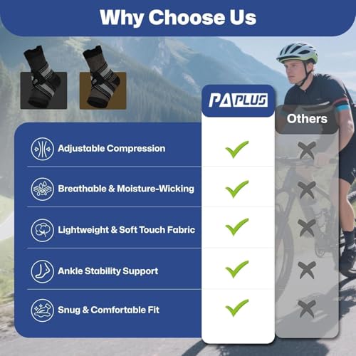Ankle Braces for Plantar Fasciitis Relief - 2 Pairs Black, Medium
