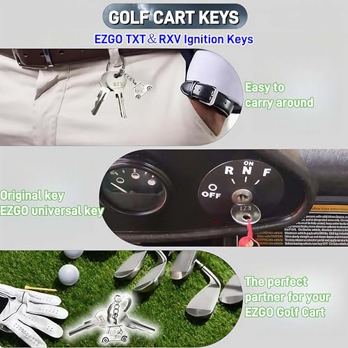Replacement Ignition Keys for Golf Carts - 1982-Up Gas & Electric - 2PCS