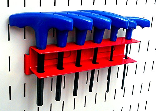 Wall Control KT-400-WRK R Slotted Tool Board Workstation Accessory Kit for Wall Control Pegboard Only, Red