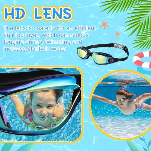 Flutesan 3 Pack Adult & Kid Swimming Goggles - Classic Color, 6.3 x 1.8 Inches