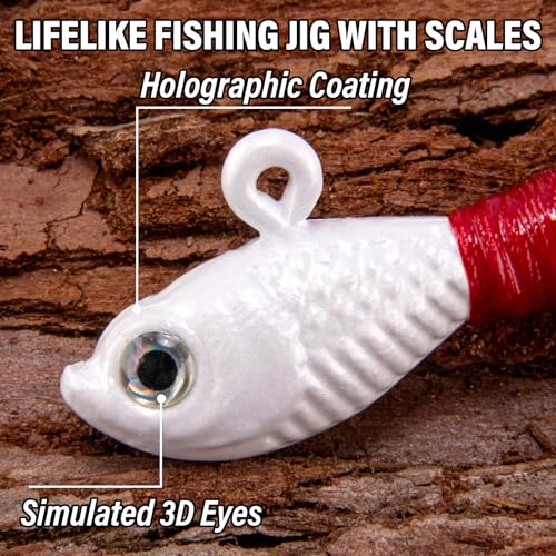 Alwonder 5-Pack White 1/4oz Bucktail Jigs Saltwater & Freshwater Fishing Lures