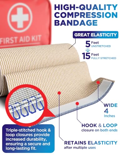 Premium Elastic Bandage Wrap - 4” (2pk) Self-Closing Compression