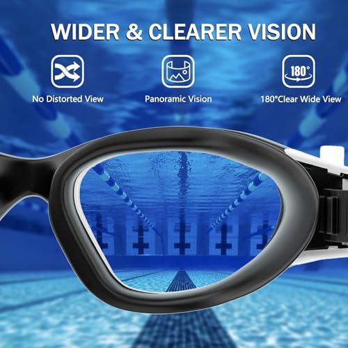 Fulllove 2 Pack Swim Goggles for Men Women Mirror Gold & White, Long-lasting Waterproof Swimming Mask