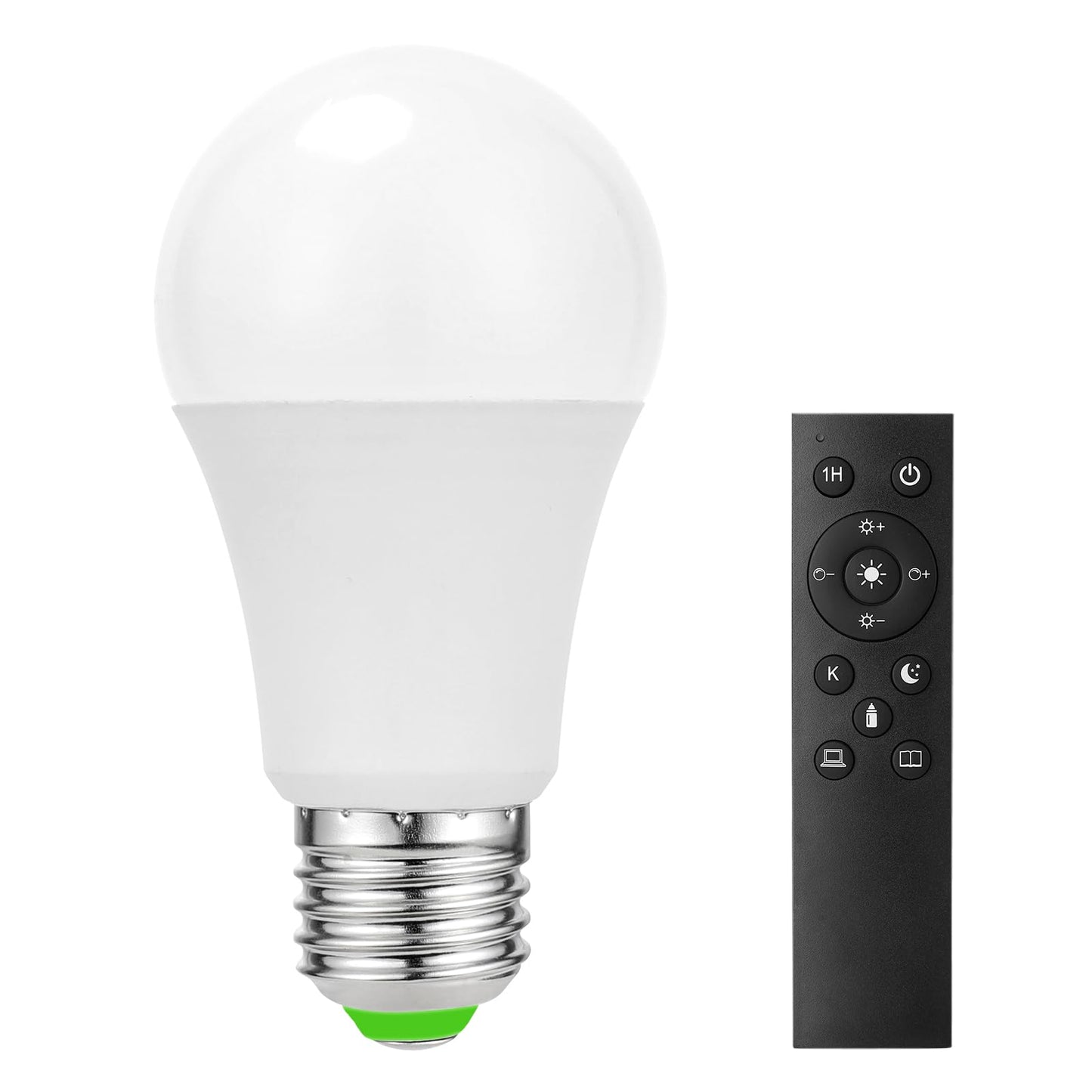 Ambimall 9W LED Light Bulbs with Remote Control, Stepless Dimmable 3000K-6000K,E26 Base