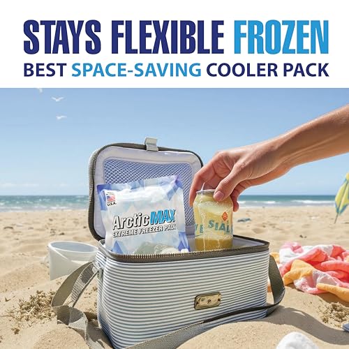 ARCTICMAX Small Long-Lasting Slim Cooler Ice Pack - Reusable & Puncture-Resistant