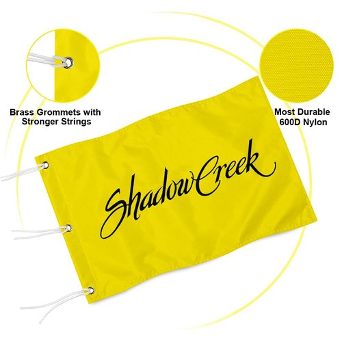 2BUT Shadow Creek Golf Course Las Vegas Golf Club Golf Pin PGA Flag Practic Putting Green Golf Flag For Backyard Garden Double-Sewn 600D Nylon Miniature Pin Flag (20"X13" Grommet)