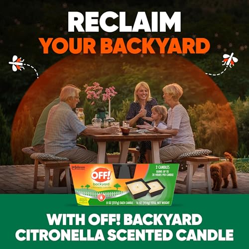 Citronella Scented Candle - Outdoor Mosquito Repellent, 8 oz (Pack of 2)