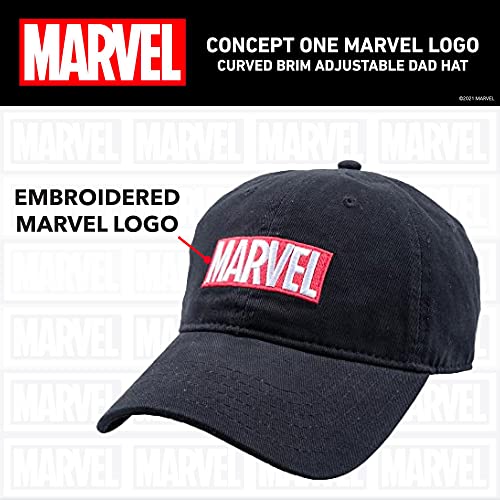 Marvel Logo Adjustable Cotton Dad Hat - Black