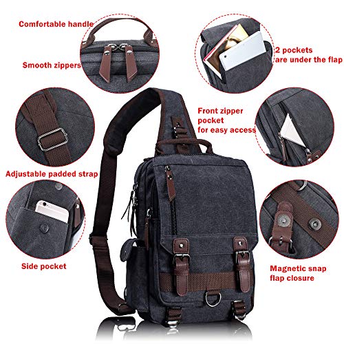 Retro Canvas Messenger Bag — Unisex Crossbody Shoulder Sling for