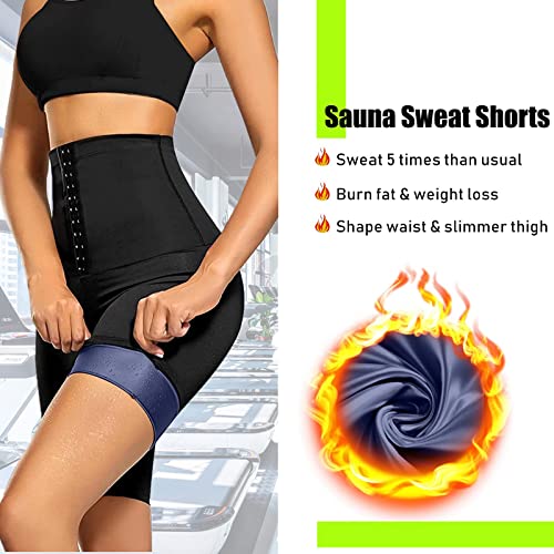 High Waisted Sauna Sweat Shorts for Women - Large/X-Large