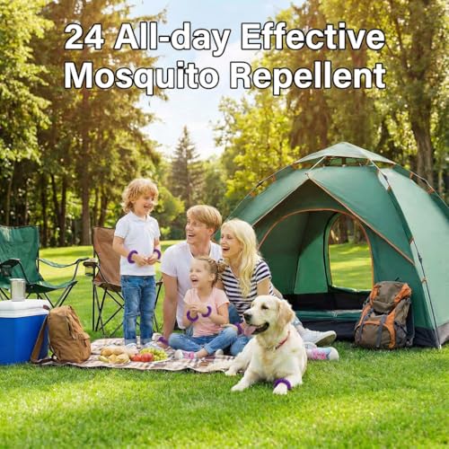 BuggyBands 24 Pack DEET-Free Mosquito Repellent Bracelets for Adults & Kids - Natural Citronella, Individually Packaged, Adjustable & Waterproof