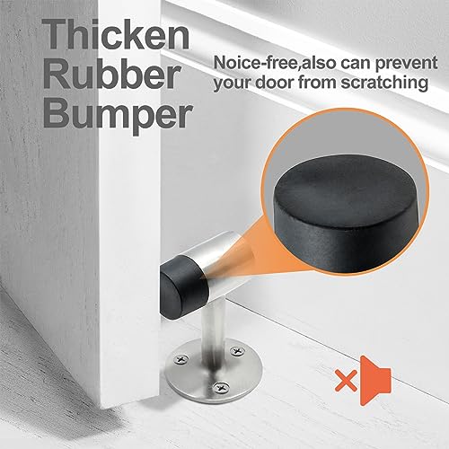 3-Inch Heavy Duty Floor Stopper - Brushed Nickel, 1 Piece