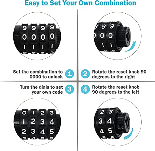 Black 2-Pack 6ft Heavy Duty Bike Cable Locks with Mounting Brackets - Anti-Theft Combination