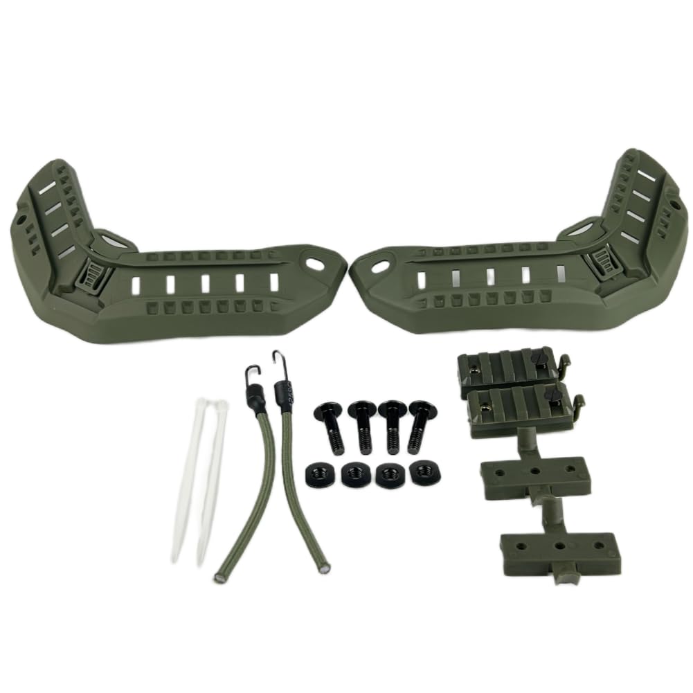 ATAIRSOFT Rail Mount Helmet Adapter Maritime Helmet Side Rail with Lanyard Mounting Screws Tactical Hunting Helmet Accessories OD
