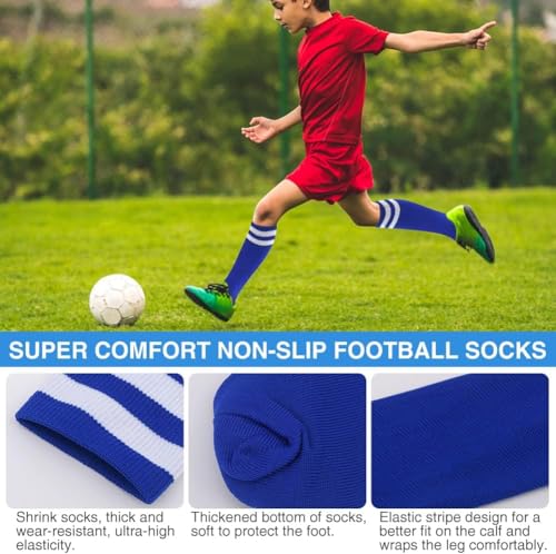 YtotY M Soccer Shin Guards & Long Socks Set for Kids 3'11-5'4 Tall, Impact-Resistant Youth Football Protective Gear