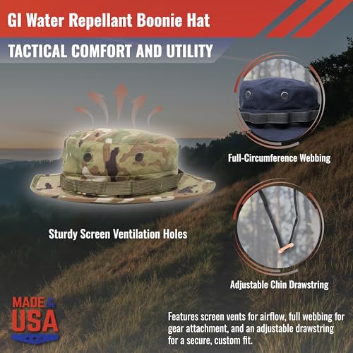 US Military Surplus GI Water Repellent Boonie Hat, Made in USA, 7 1/2 OCOP Scorpion